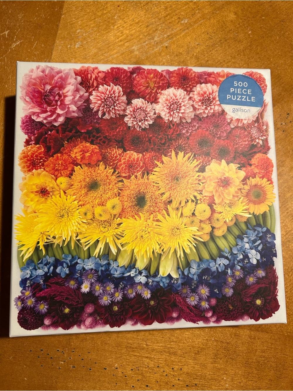 Galison Rainbow Floral 500-Piece Puzzle - Yellow, Red, Purple, Blue